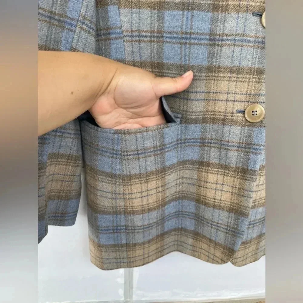 Gianluca Isaia Sport Coat, Cashmere + Wool plaid size 44R